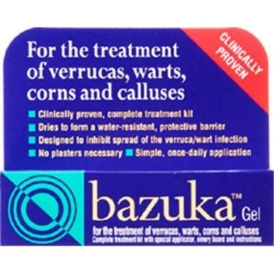 Bazuka Gel 5g For the treatment of verrucas, warts, corns and calluses