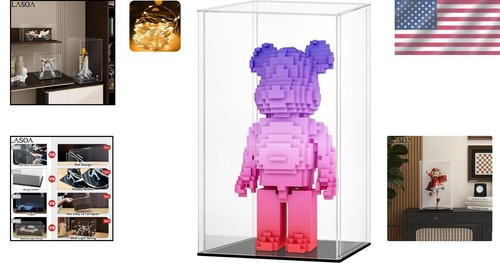 Vitrina de acrílico autoensamblable - Vitrina de 10x10x14 pulgadas para figuras y modelos - Imagen 2 de 10