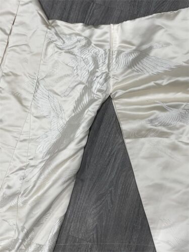1900S VINTAGE EMBROIDERED WHITE JAPANESE CRANE UCHIKAKE WEDDING KIMONO (77”X48”) - Picture 3 of 3