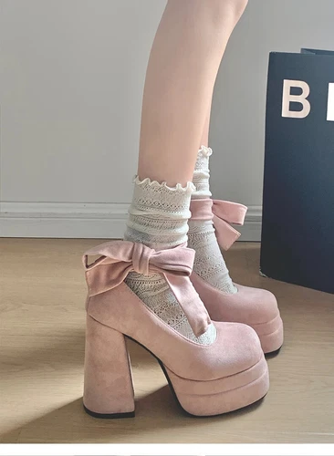 Platform Mary Jane Shoes Fashion Cross Strap Thick Heel Shoes Dress Shoes Pumps - Bild 11 von 24