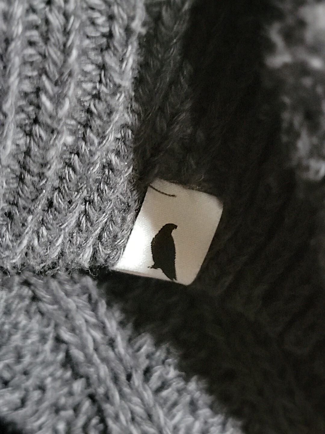 PEREGRINE Arran Made in England Gray linen cotton Rib knitted SWEATER #C