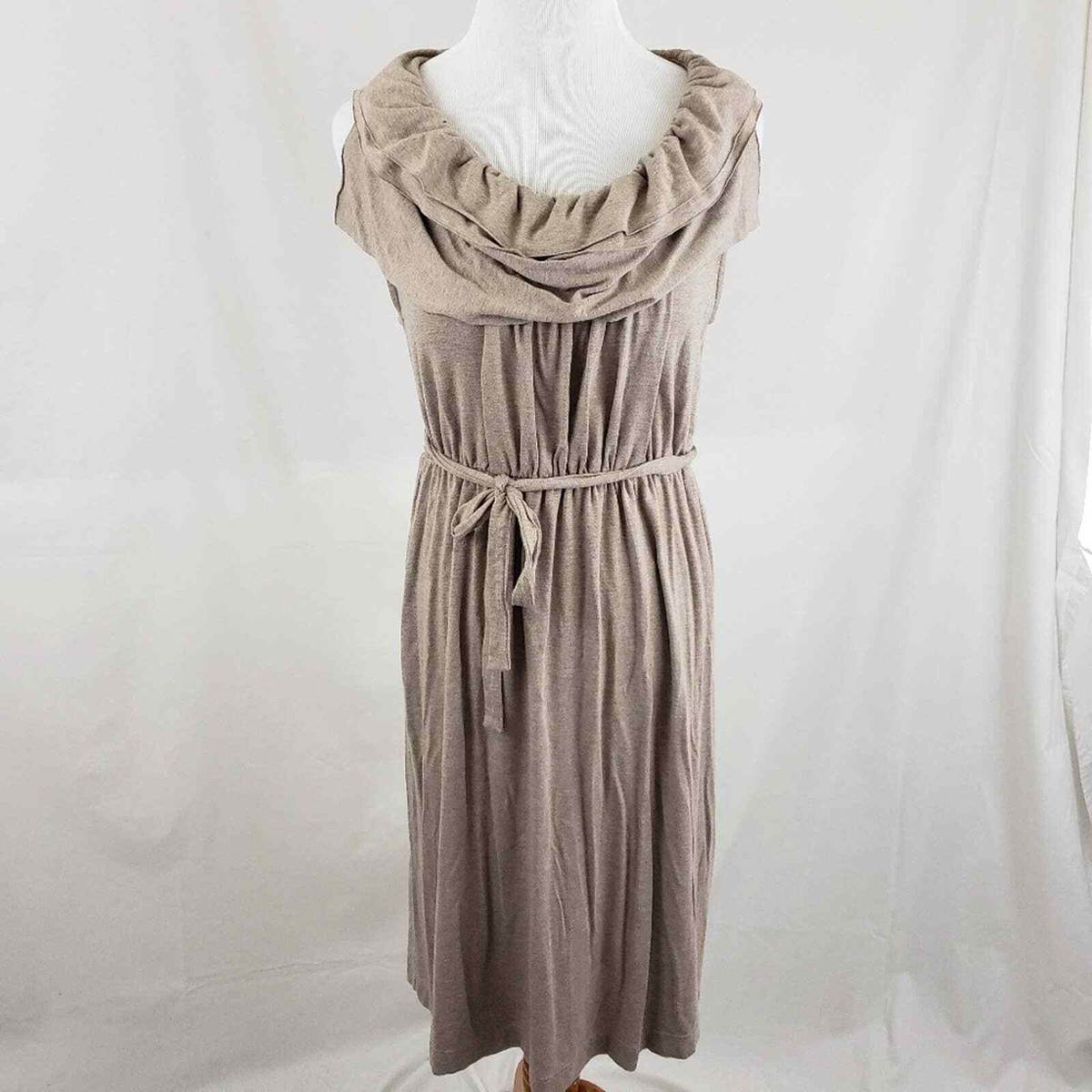 J Crew Jersey Knit Ruffled Midi Dress Taupe Tan Sm | eBay J Crew Jersey Knit Ruffled Midi Dress Taupe Tan Sm | eBay