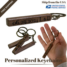 Wooden Keychain Personalized Keychain Custom Keychain Couple Keychain Gift for