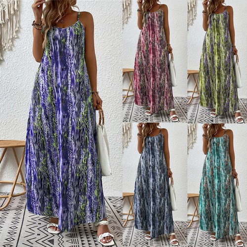 Urlaub Frauen Boho Maxi Sommerkleid Plus Größe Damen Casual Lose Lange ① - Bild 1 von 24