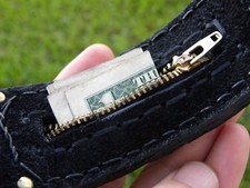 Cuff bracelet genuine Bison leather wristband secret pocket wrist wallet purse