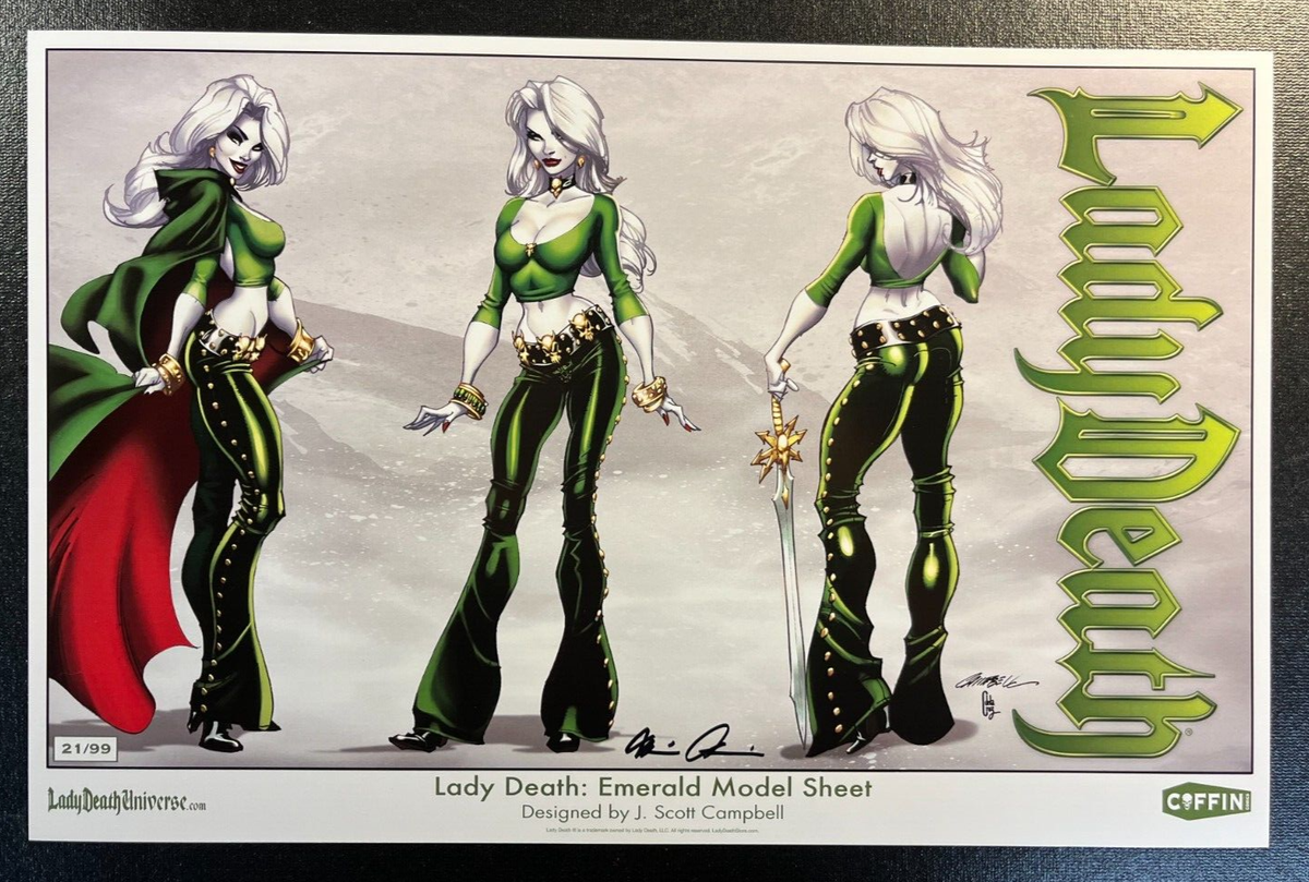 LADY DEATH GALLERY 1 PRINT EMERALD GREEN 11 X 19 