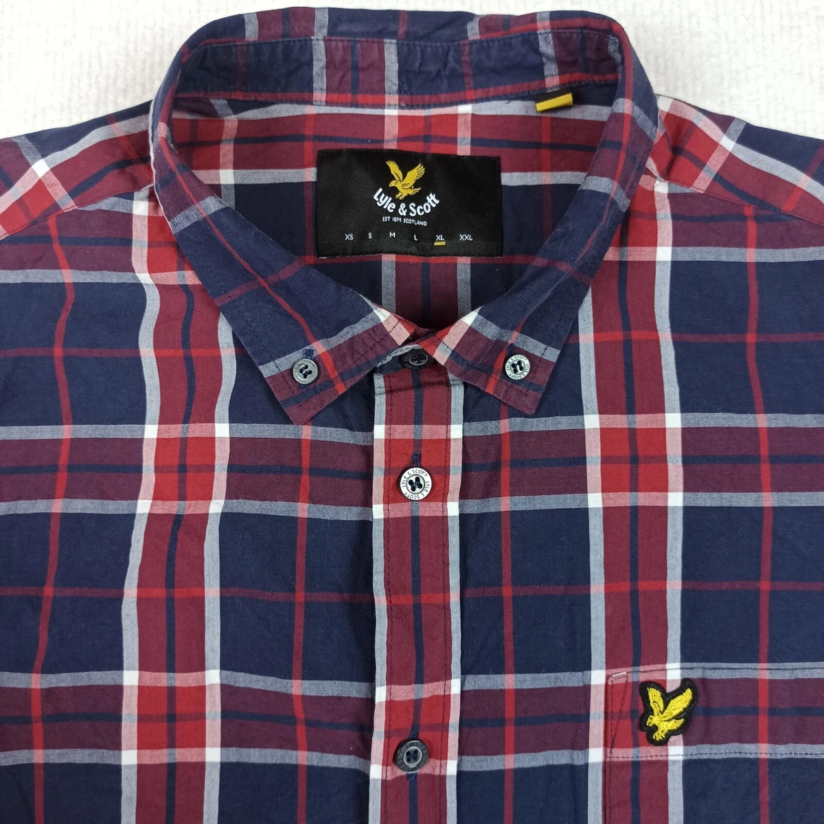 Chemise Homme Lyle & Scott Manches Longues - Coton Bleu - Taille M (Étiquette L)