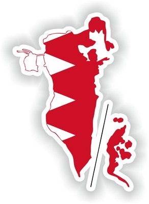 Bahrain Map Flag Vinyl Sticker / High resolution Quality Waterproof sticker