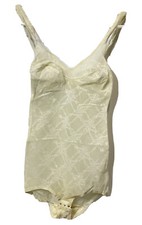 Vtg Prova Nylon Body Shaper Briefer Lace One Piece Teddy Lingerie Control 34B