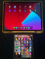 TikToc iPad Pro 12.9-inch  and Samsung Galaxy Fold 5 TikTok and Capt Cut