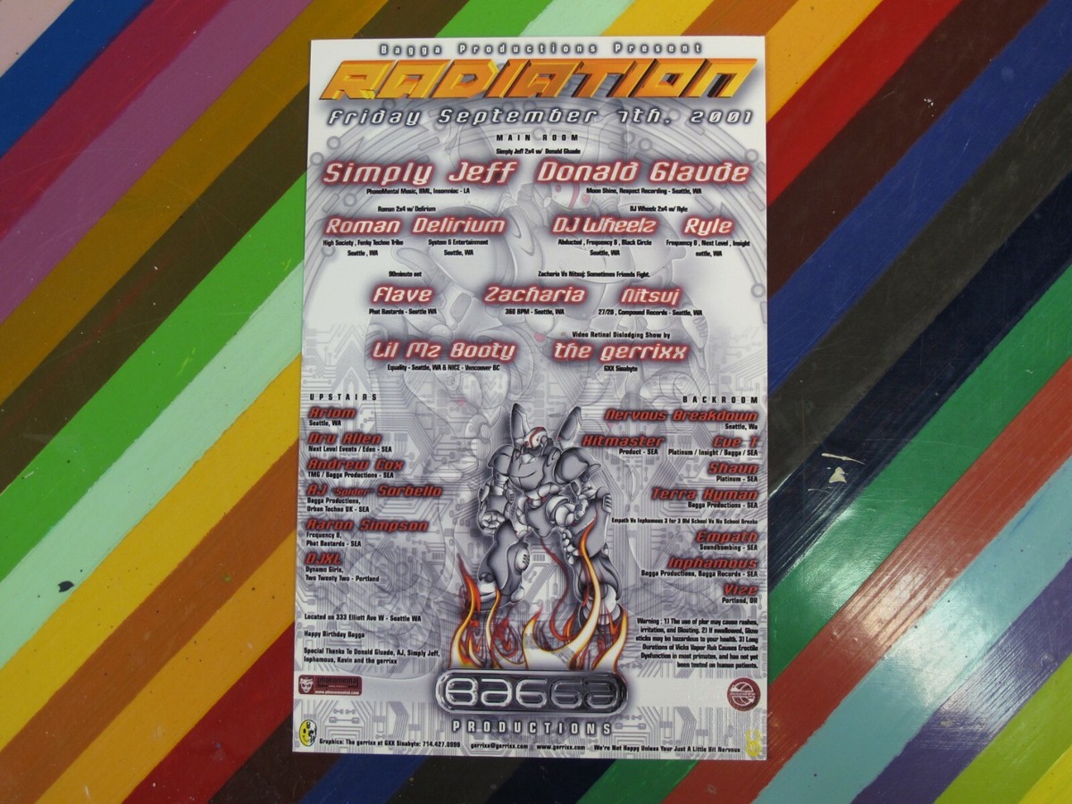 vtg Rave Dance Event Flyer - West Coast late 90s - 2000s