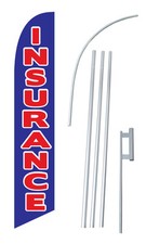 Insurance Blue  Red Windless Swooper Flag Kit