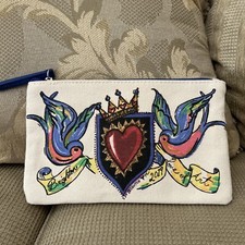 Brighton 2019 Love of Art Canvas Zippered Pouch Cosmetic Bag Lined NEW