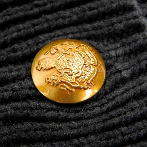 Womans L Poncho Shaw Cape LRL Lauren Jeans Co Black Gold Buttons Hand Pockets - Picture 12 of 14