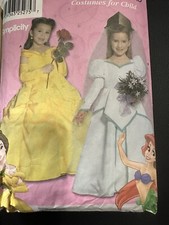 Disney Princess Dress Pattern Belle Ariel Wedding Costume Simplicity 9902 Gown
