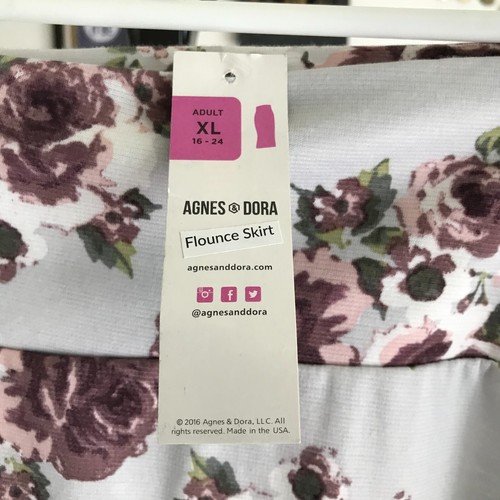 Falda Lápiz AGNES & DORA Talla XL Azul Pálido Estampado Floral Elástico Volantes Nueva con Etiquetas - Imagen 5 de 7