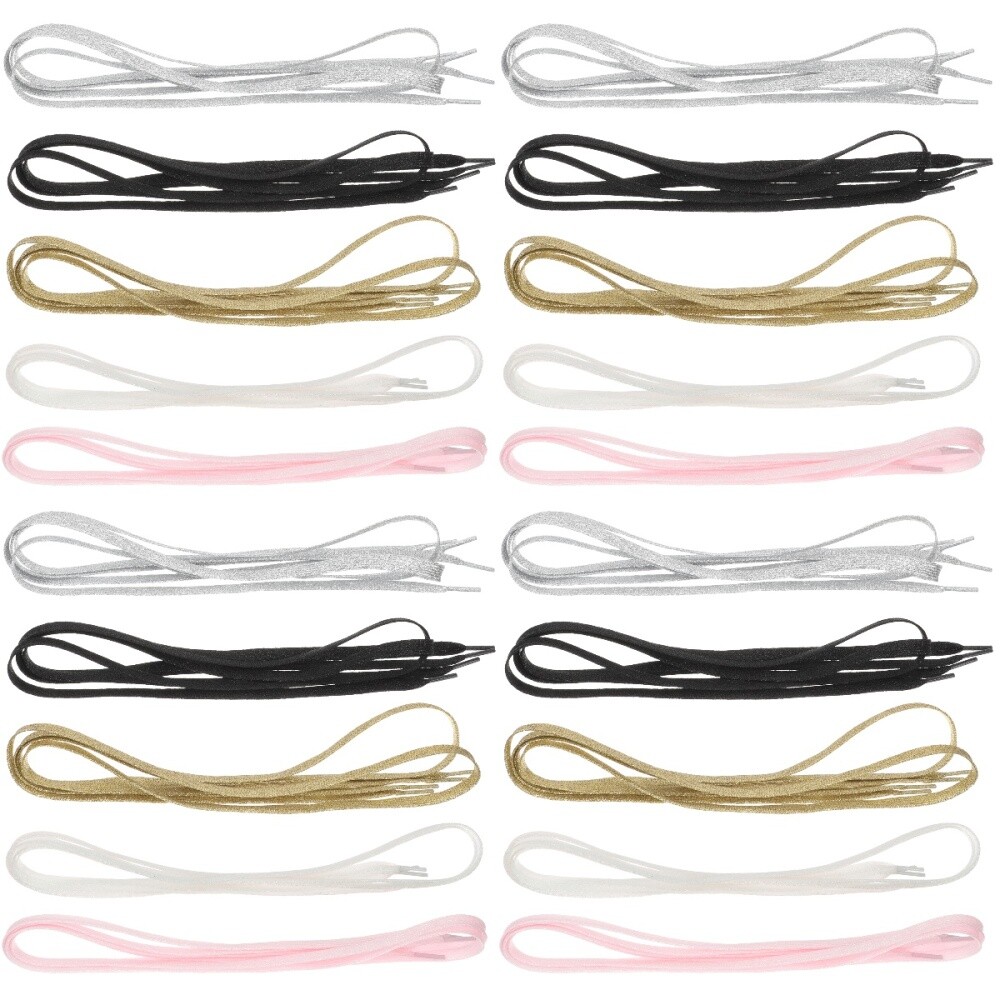 APL 4 PEZZI Lacci per scarpe in metallo glitter lacci piatti per sneakers lacci glitter