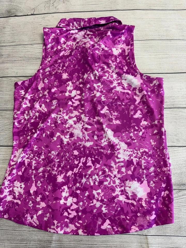 安德玛高尔夫 Polo 衫女式中号全新 UPF 30+ 活动无袖背心 — 第 4/4 张图片