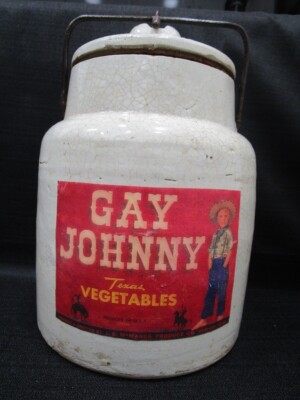 食器 Johnny Antique Stoneware Jar - Gay Johnny Texas Vegetables | eBay
