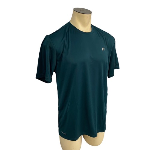 Russell Athletic T Shirt Mens Large Green Dri Power Gym Performance Athleisure - Imagen 5 de 13