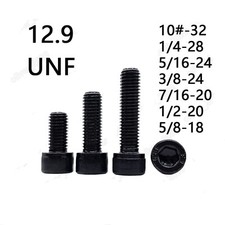 Black 12.9 Steel Hex Socket Bolts Cap Head Screws 10# 1/4 5/16 3/8 7/16 1/2 5/8