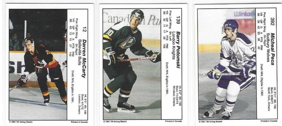 1990-91 7th Inning Sketch OHL Hockey singles - Volume Pricing! - Image 2 of 2
