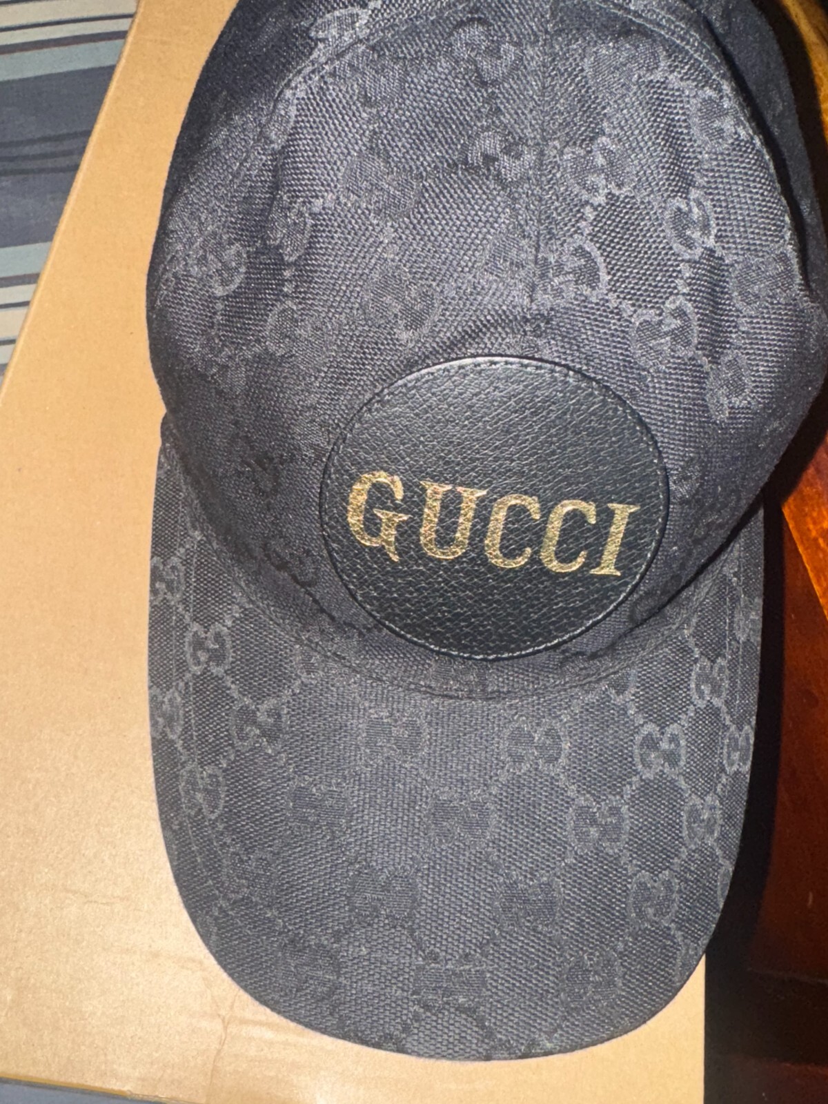 Authentic Gucci Black Monogram Baseball Cap size … - image 5