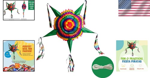Supersized 32" Piñata with Green Cones - Perfect for Cinco de Mayo Celebrations - Picture 2 of 10
