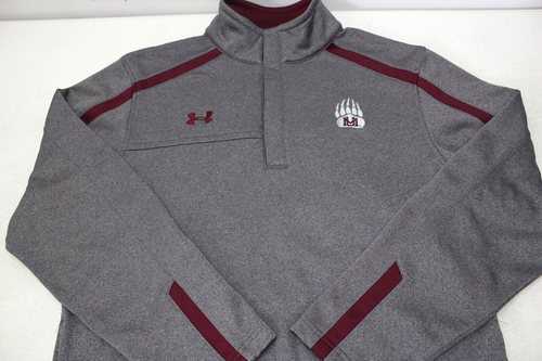MONTANA GRIZ UNDER ARMOUR GIACCA PULLOVER UOMO GRIGIO MEDIO MARRONE 1/4 ZIP