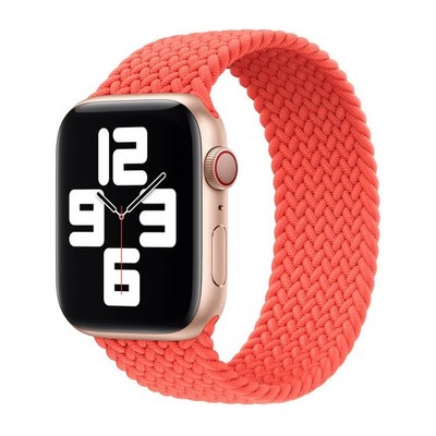 Geflochtenes Solo Loop für  Apple Watch | 44/45/46/49 mm - Größe 8 - Electric Or