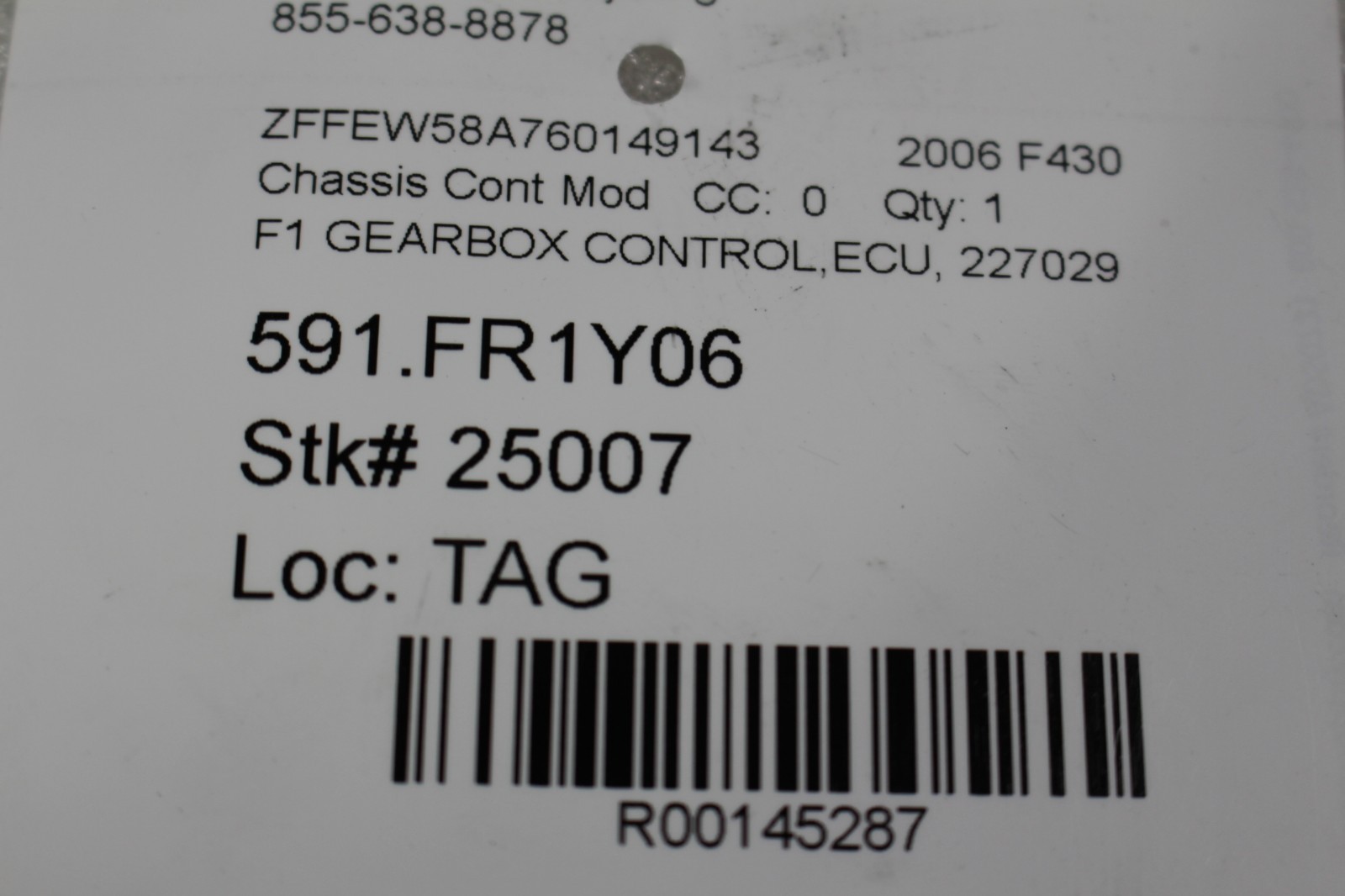 Ferrari F430 Coupe, Spider, Transmission Control Module, Used, P/N 227029