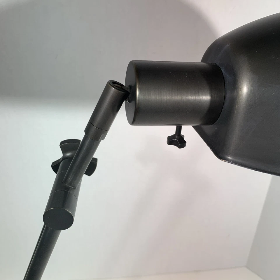 Mid Century Modern Style Bronze Gray Adjustable Arm Pharmacy Desk Table Lamp - Image 4 of 4