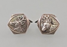Silberne jagdliche Manschettenkn&ouml;pfe 800er Silber vintage 19525103-d