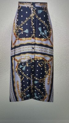 Chain Scarf Print Skirt Maje Women's Size 35 MSRP $385.00