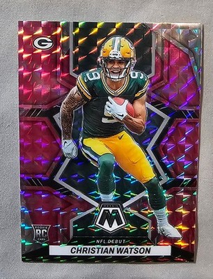 2022 Mosaic Football Christian Watson Pink Prizm Rookie Card #281 Packers
