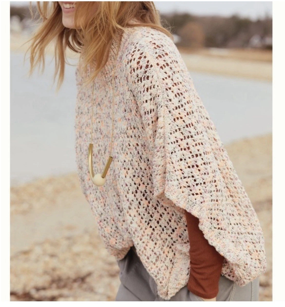 Akemi & Kin & Anthropologie NWT Hattie Crochet Sweater Poncho Pullover One Size
Opens in a new windo