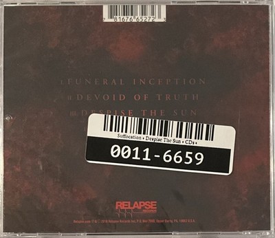 Suffocation - Despise the Sun CD 2018 Relapse Records ‎– RR 6527-2