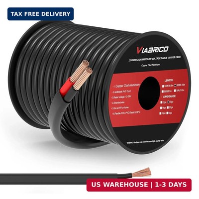 VIABRICO 18 Gauge 2 Conductor Electrical Wire, 18 AWG 0.82mm PVC Cord, 12V/24V D