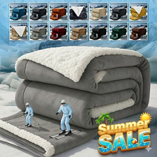 Reversible Fleece Blanket Soft Plush Warm Winter Quilt Throw Couch Sofa Bedding