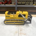 Vintage Tonka Yellow Black Pressed Steel Dozer Construction Vehicle Toy
