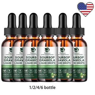 1-6x Soursop Liquid Drops Herbal Blend for Immune & Wellness Support 1FL.OZ
