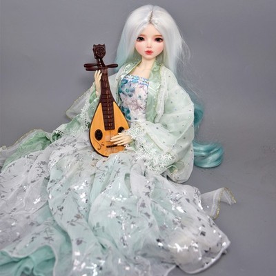 Complete Set 1/3 BJD Doll Gradient Wig Antique Chinese Clothes