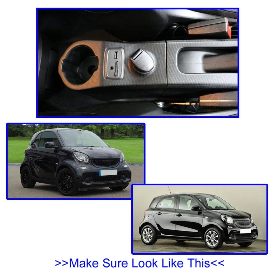 Center Armrest Console for Smart Fortwo 453 2014-2019 Storage Box USB Interface - Image 3 of 4