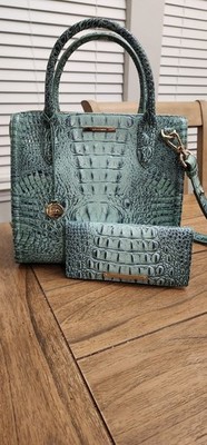 Brahmin Caroline Satchel Biscay Leather Crossbody Bag + Ady wallet