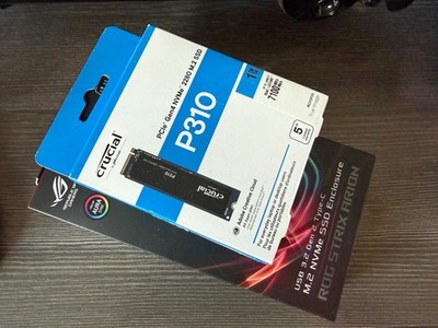 Crucial P310 1TB PCIe 4.0 NVMe M.2 2280 Internal SSD with Asus Rog Strix Arion