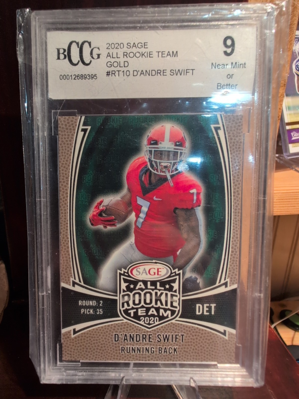 2020 Sage D’Andre Swift All Rookie Team Gold #RT10 Georgia Bulldogs BCCG 9 NM 