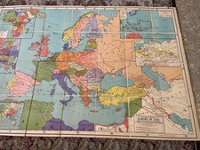 RARE Large Vintage 1922 EUROPE cloth School Map Westermann 65 x 45 NICE pre WW2