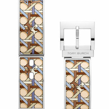 Tory Burch Geo Print Stainless Steel Apple Watch Band 38/40/41mm New