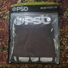 PSD Mens Mesh Boxer Brief Underwear Solid Bla...