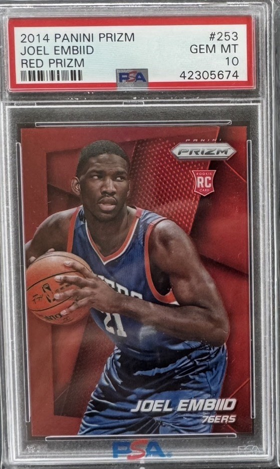 2014 Panini Prizm #253 Joel Embiid Red Prizm PSA 10 GEM MINT  24/49   POP 10!!